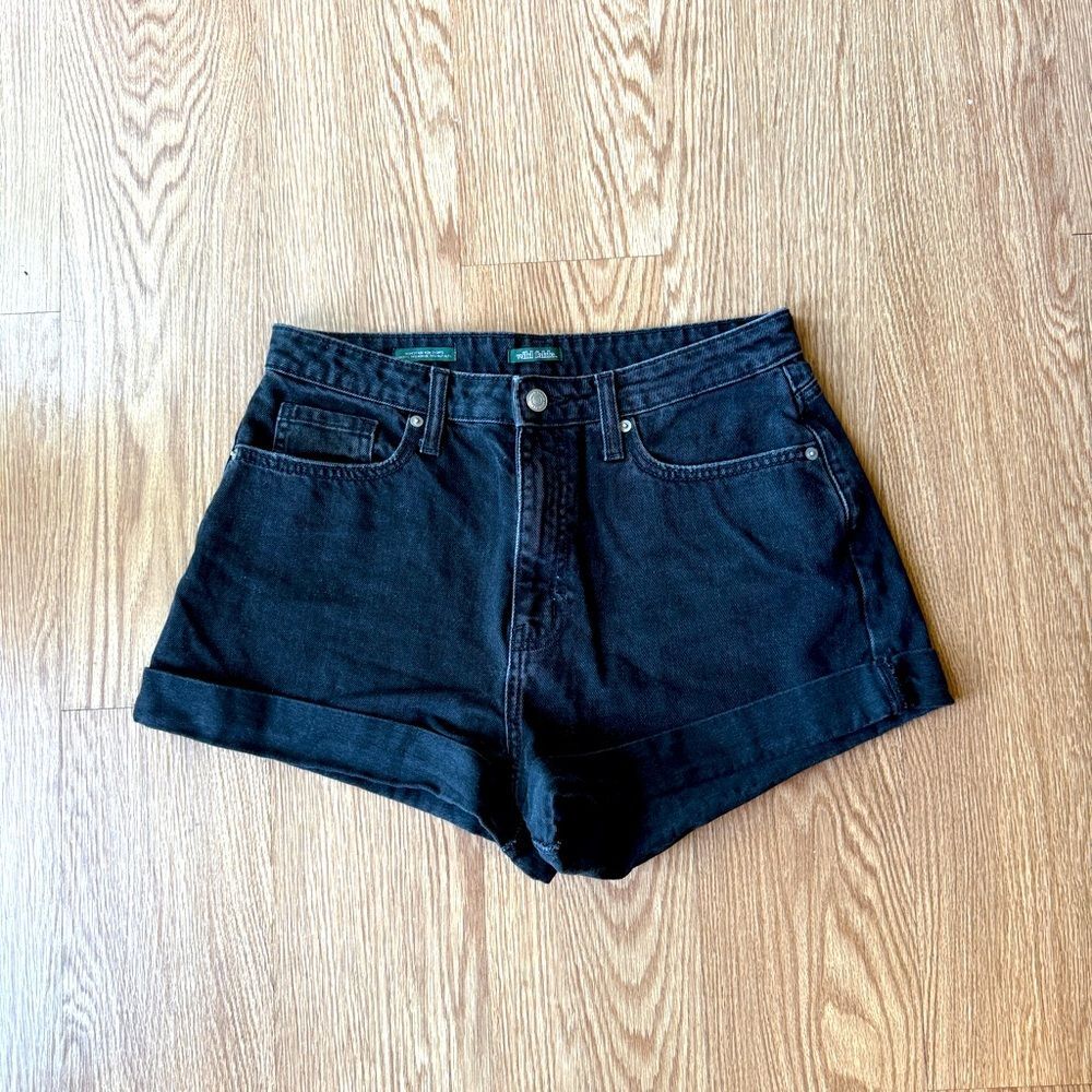 Black High Waisted Jean Shorts